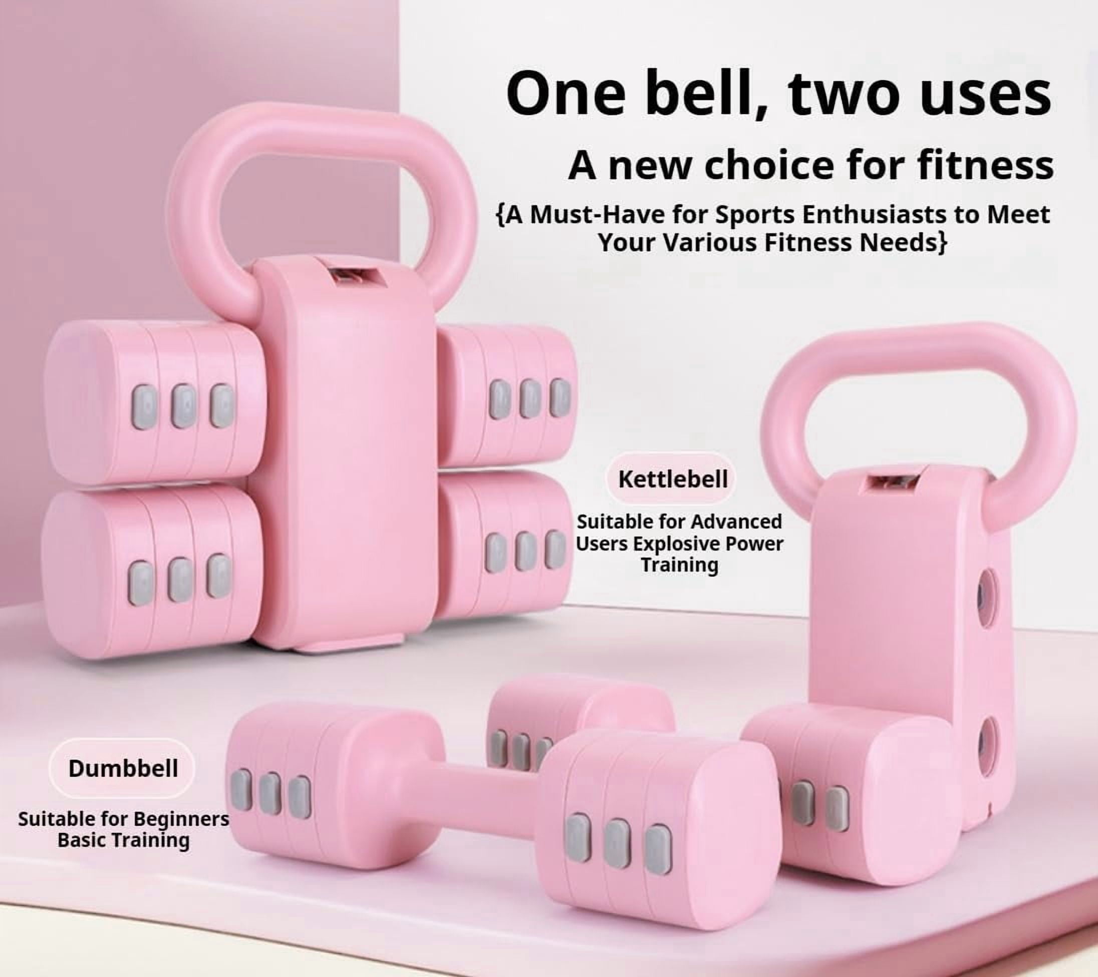 Adjustable  Set of 2, 4 in 1  Weights for Women with Fast Adjustment, Home Gym & Outdoor Exercise Training, Includes 2.2lb 3.3lb 4.4lb 5.5lb Hand Weights, Compatible with Kettlebells