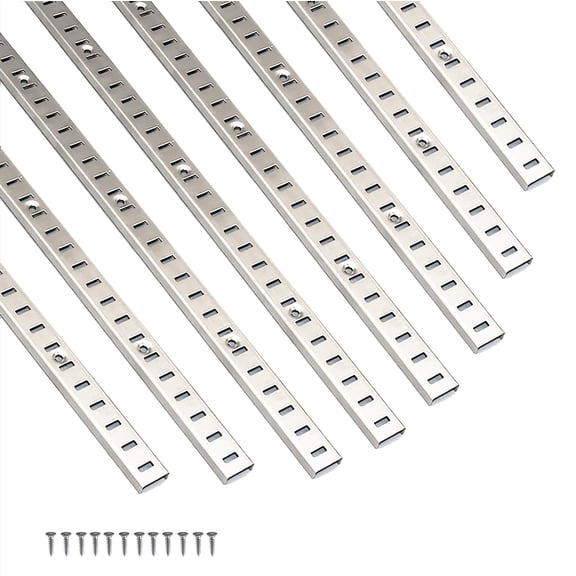 Adjustable Shbracket 40 Inch 8 Pack Pilaster Strips Rail Track Wall Shelves Standards And Supports For Cabinet Closet Organization
