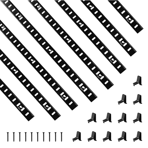 Adjustable Shbracket 40 Inch 8 Pack White Pilaster Strips Rail Track Wall Shelves Standards And Supports For Cabinet Closet Organization