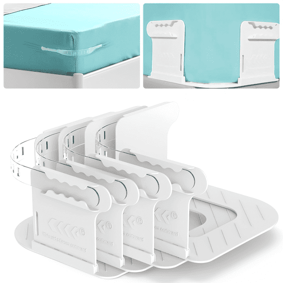 Adjustable Sheet Clips Keep Sheets in Place, Fitted Bed Sheet Holders Keep Sheets Firm & Tight for Bed Concers Creative Bed Accessories (12PCS)