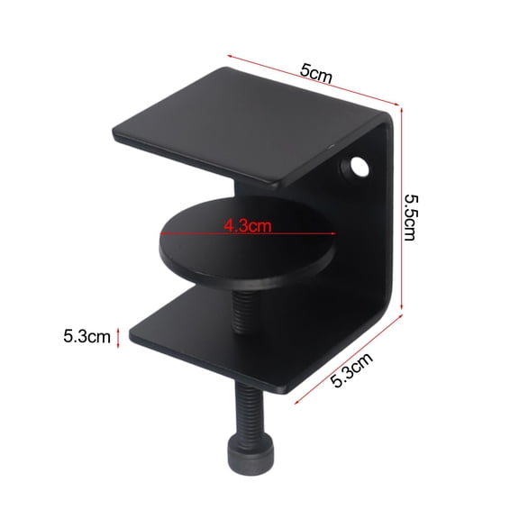 Adjustable Shelf Brackets Heavy Duty Steel Clamps for Wood Panels up to 40mm Black Metal Support Hardware for Home Office Bookshelf Table Desk Organization 2 Pack