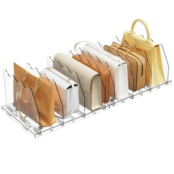 Adjustable Shelf Divider for Closet, Clear Purse Organizers for Closet Acrylic Handbag Separators Storage Organizer Bookshelf Separator Dividers in Bedroom, Office