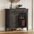 thumbnail image 1 of Entryway Storage Cabinet Sideboard with 2 Drawers for Kitchen Living Room, with Doors, Height Adjustable Shelf, for Living Room, Kitchen, Black, 1 of 12