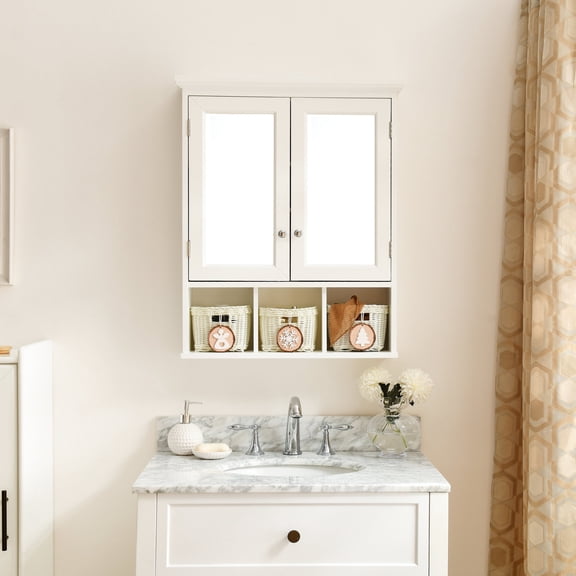 Adjustable Shelf MDF Bathroom Cabinet / Flexible Storage Solution