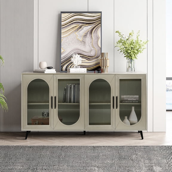 Adjustable Shelves & Vintage Style | Ideal for 65+ Inch TV in Entertainment Area | Ample Storage and Decorative Appeal