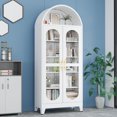 thumbnail image 1 of Adjustable Shelves and Magnetic Doors 73 Inch Tall Metal Arched Storage Cabinet Ideal for Kitchen or Display Usage, 1 of 10