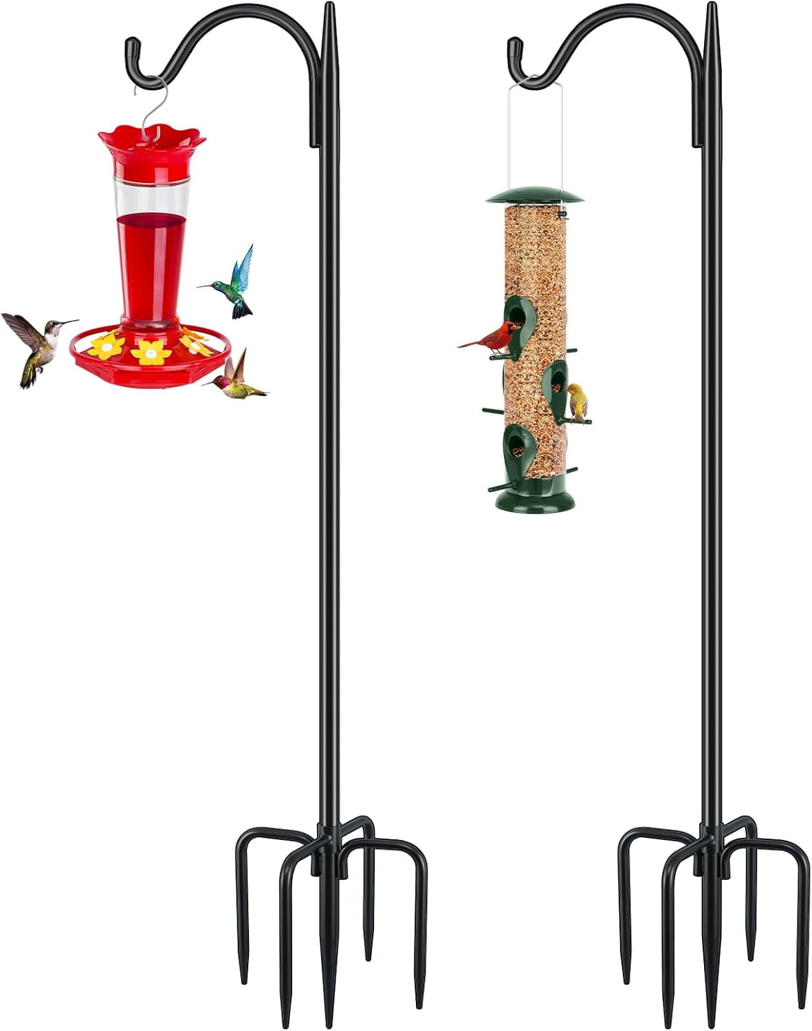 Adjustable Shepherd's Hook Bird Feeder Pole with 7 Prong Base, 108 ... - Pole Based Mador Deep Hanging