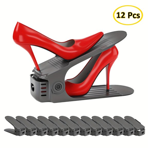 Adjustable Shoe Rack Stacker for Closet Organization, Double Deck Shoe Slots Organizer, Space Saver