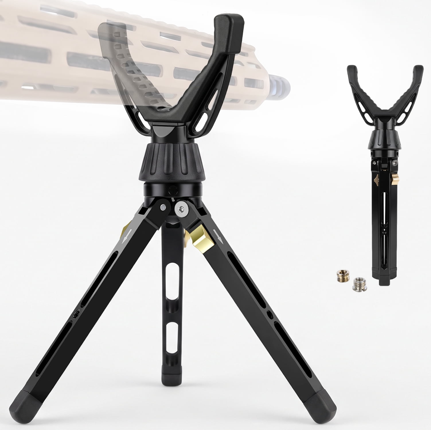 Adjustable Shooting Rest Tripod with 360° Rotating V-Yoke, Heavy-Duty ...