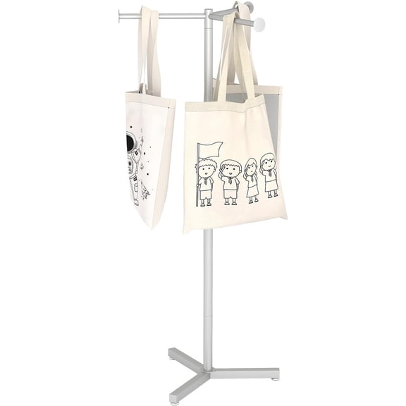 Adjustable Shopping Bag Rack, Heavy Duty Metal Purse Rack Stand for Retail Store, Tote & Handbag Holder Stand for Vendors, Trade Show Display, Boutique, Grocery Store (1 Pack)