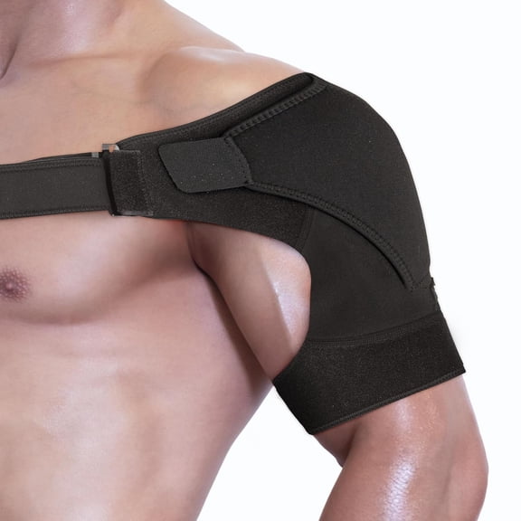 Adjustable Shoulder Brace for Rotator Cuff and AC Joint Pain Relief - Compression Sleeve for Men and Women with Ice Pack Holder