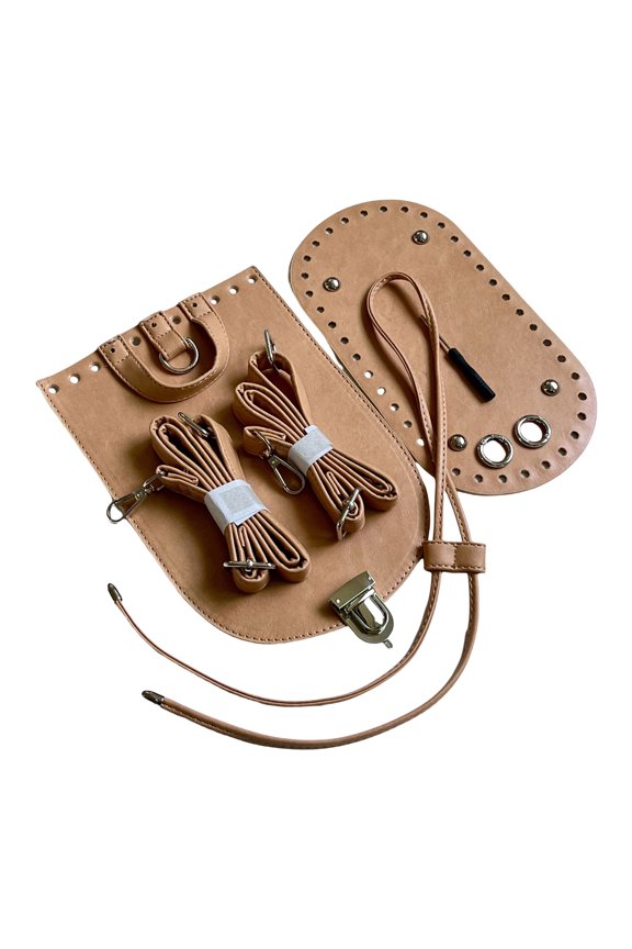 Adjustable Shoulder Strap PU Leather Bag Bottom Crafting Set For Handmade Crochet Backpack Bags Making Accessories