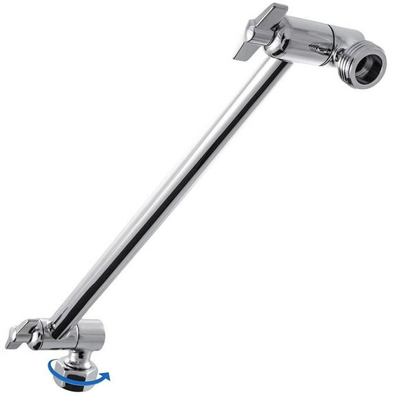 Adjustable Shower Arm Extension By, Brass Shower Extension Arm with High Polished Chrome 11+ Inch