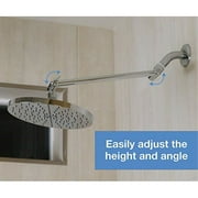 Adjustable Shower Arm Extension by WaterPoint, Brass Showerhead Extension Arm, Polished Chrome 11"+