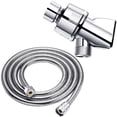 thumbnail image 1 of Adjustable Shower Arm Mount & Stainless Steel Shower Hose,Handheld Shower Arm Holder,Flexible Showerhead Hose Replacement,Shower Arm Bracket,Chrome Shower Head Holder with Swivel Brass Ball,Chrome, 1 of 8