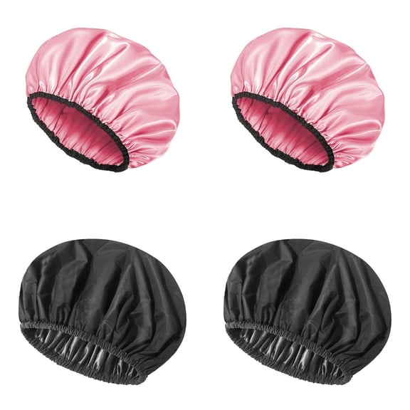 Adjustable Shower Cap Washable Reusable Extra Large Bathroom Head Cover Man Women Elastic Bathing Hair Cap for All Hair Lengths 4PCS