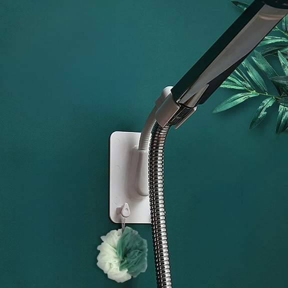 Adjustable Shower Head Holder - No Drill Wall Mount Shower Bracket - Universal Shower Arm Support for Bathroom - Angle Adjustable Durable Plastic Construction