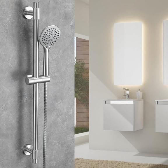 Adjustable Shower Slide Bar with 5-Function Handheld Shower Head
