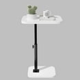 thumbnail image 1 of Hltser Adjustable Side Table TV Tray  C Shaped End Table  Small Bedside Table  Mid Century Modern Accent Nightstand for Living Room  Bedroom  Corners and Office (White), 1 of 7