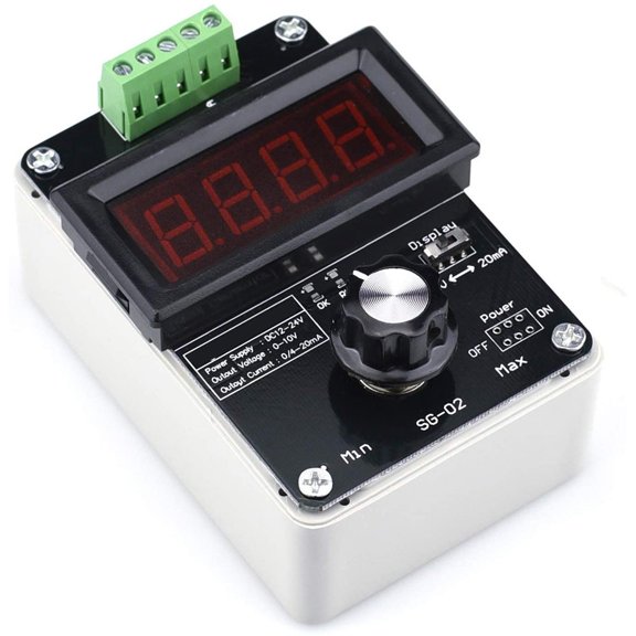 Adjustable Signal Generator 0-10V 0-20mA Current Voltage Simulator With 4-Digit Display, Rotary Encoder Control For Industrial PLC Testing And Calibration