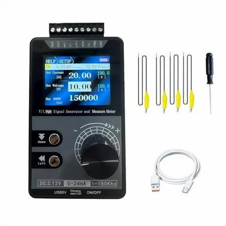 Adjustable Signal Generator 4-20mA 0-12v DC Voltage Current Analog Simulator PWM Pulse 1-150kHz High Precision Short Circuit Protection for PLC Controller Panel LED Testing Calibration$$Electrical