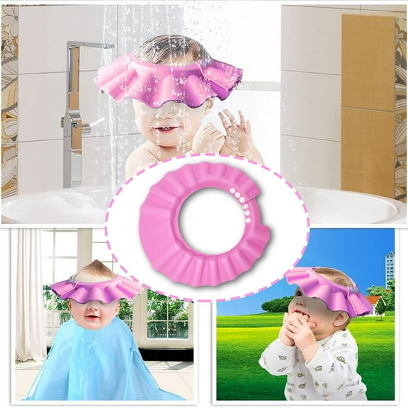 Adjustable Silicone Baby Shower Cap, Waterproof Hair Washing Shield and Ear Protection for Toddlers, Soft and Flexible Bath Visor for Kids and Infants
