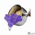 thumbnail image 1 of Adjustable Silicone Clip-On Strainer For Cooking, Collapsible Pasta Strainer For Pots And Bowls, Space Saving Kitchen Drainer For Noodles, Vegetables,Purple, 1 of 6