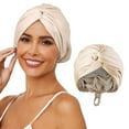 thumbnail image 1 of Adjustable Silk Satin Hair Bonnet for Sleeping Double Layer Wrap Cap Turban Women Men Curly Straight Long Hair,B,One Size, 1 of 5