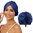 thumbnail image 1 of Adjustable Silk Satin Hair Bonnet for Sleeping Double Layer Wrap Cap Turban Women Men Curly Straight Long Hair, 1 of 5