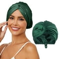 thumbnail image 1 of Adjustable Silk Satin Hair Bonnet for Sleeping Double Layer Wrap Cap Turban Women Men Curly Straight Long Hair, 1 of 5