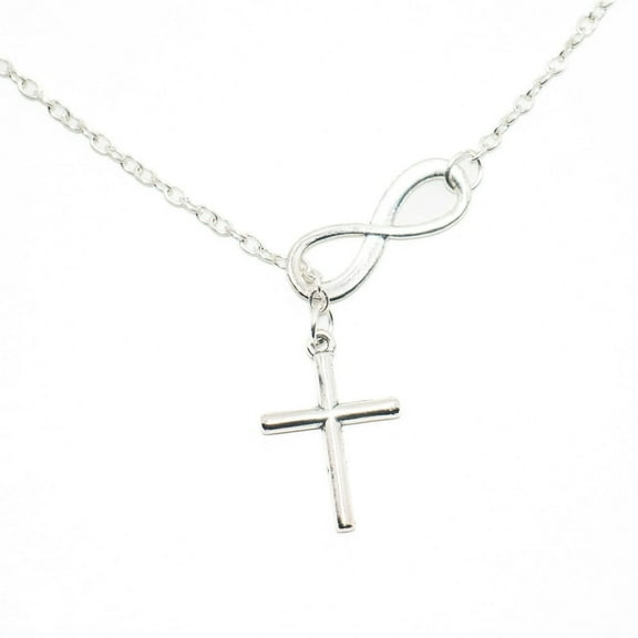 Adjustable Silver Infinity Cross Necklace by Artisan Jeweler