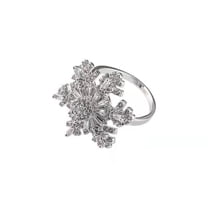 Silver Snowflake Ring Adjustable Metal Fashion Ring Creative Design Premium Ring High-End Ring