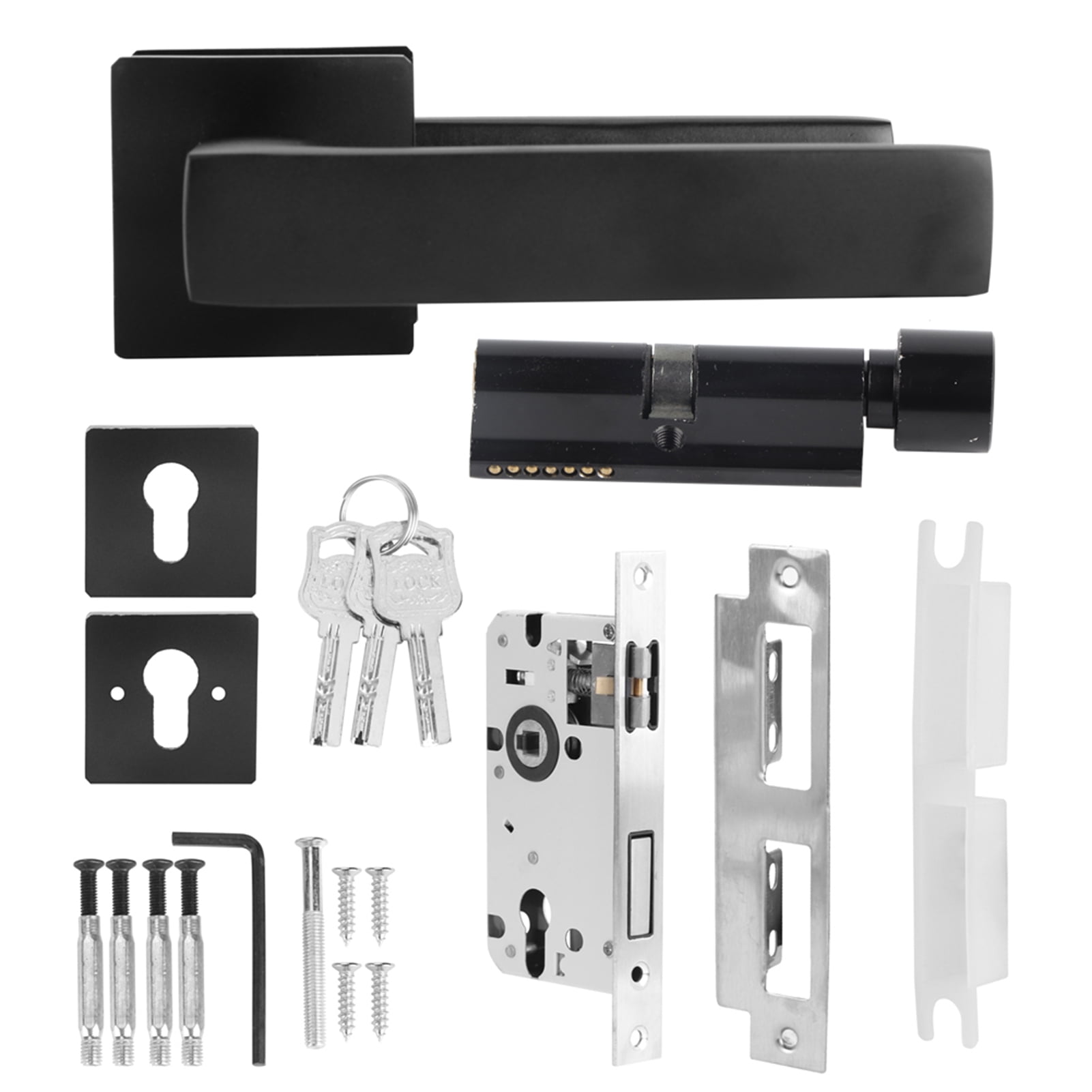 Adjustable Simple Black Cylinder Handle for Secure Access Keyed-Locking ...