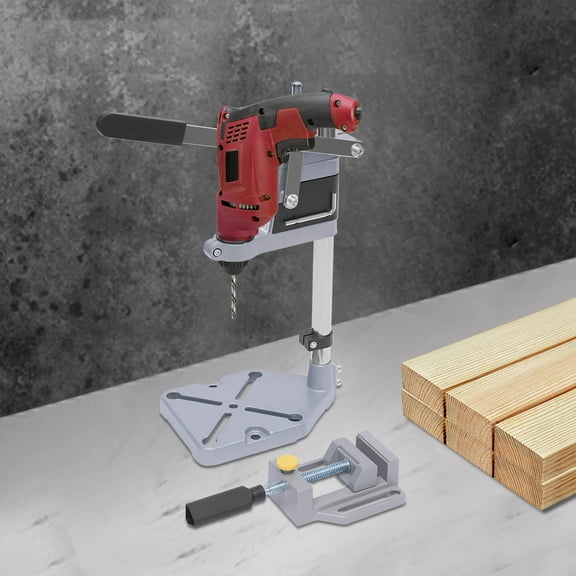 Adjustable Single-Hole Drill Press Stand with Height & Position Adjustment, Durable Aluminum Construction for Power Drill, Precise and Stable Drilling