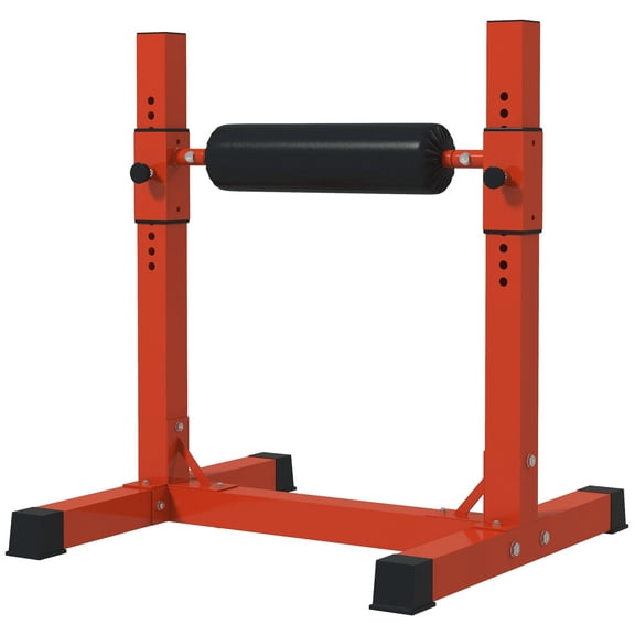 Adjustable Single Leg Squat Stand, 12-Level Bulgarian Split Squat Roller for Leg Strength Training, Red