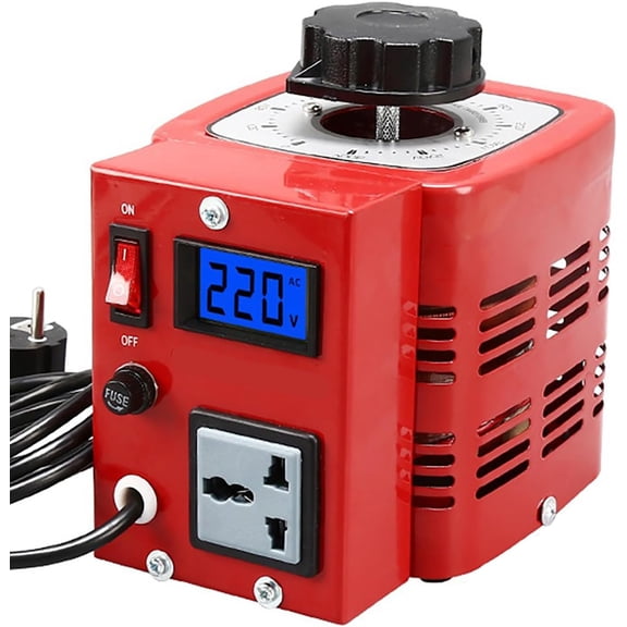 Adjustable Single-Phase Voltage Regulator 220V – AC/DC Variable Power Transformer, 0.5KVA to 3KVA, Copper Coil, Fuse Protection, for Lab, Industrial, Whole House Voltage Stabilization