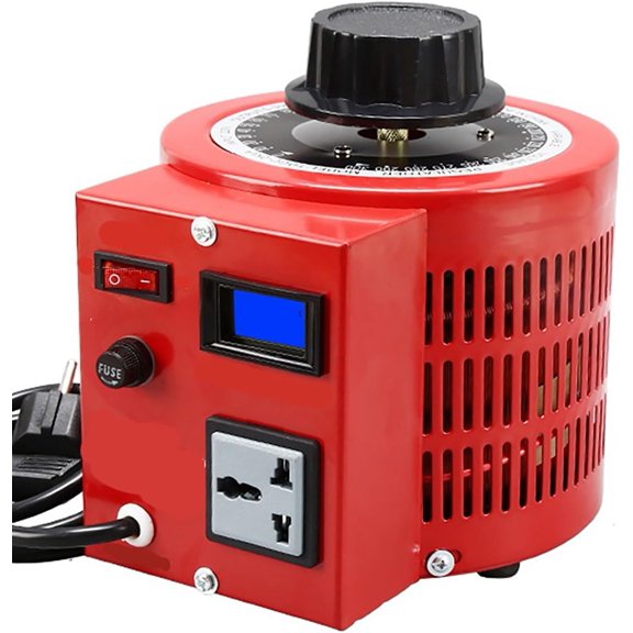 Adjustable Single-Phase Voltage Regulator 220V – AC/DC Variable Power Transformer, 0.5KVA to 3KVA, Copper Coil, Fuse Protection, for Lab, Industrial, Whole House Voltage Stabilization