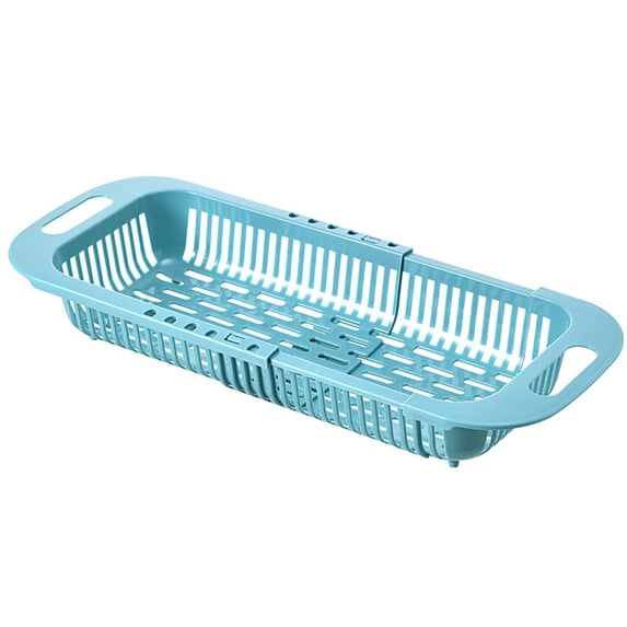 Adjustable Sink Colander Basket - Multipurpose Kitchen Utensil Strainer for Plates, Vegetables Cups - Telescopic Dish Drying Rack Organizer