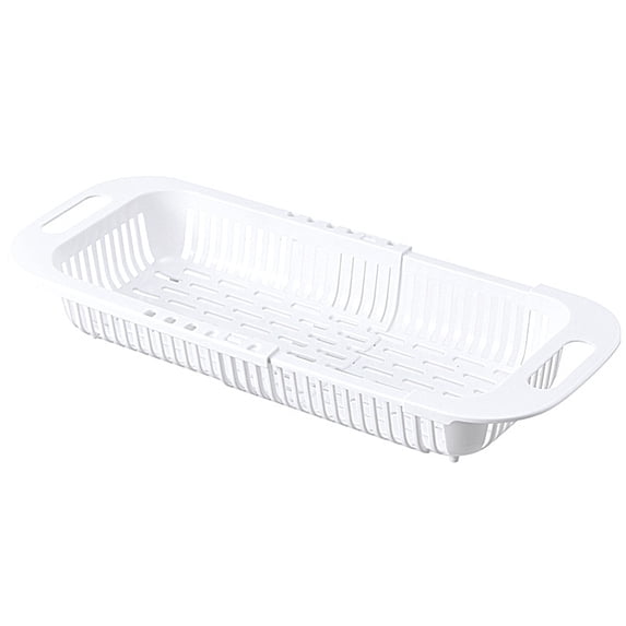 Adjustable Sink Colander Basket - Multipurpose Kitchen Utensil Strainer for Plates, Vegetables Cups - Telescopic Dish Drying Rack Organizer