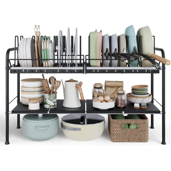 Adjustable Under Sink Organizers and Storage,Pots and Pans Organizer ...