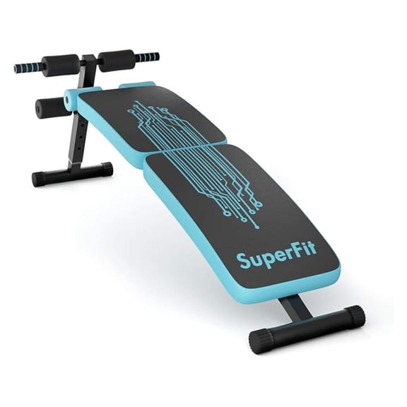 Adjustable Sit up , Folding Abdominal Training Slant with Reserve Handle, Curved Decline Ab for Home/Gym