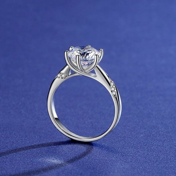 Adjustable Six Prongs Moissanite Diamond Ring, Silver, New Design, High Quality Fashion Ring for Women