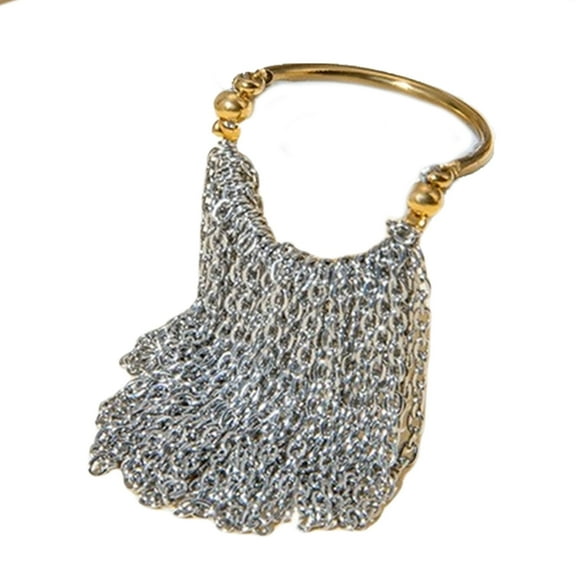 Adjustable Size Chain Fringe Ring Stainless Steel Ring Jewelry for Trendy Ladies