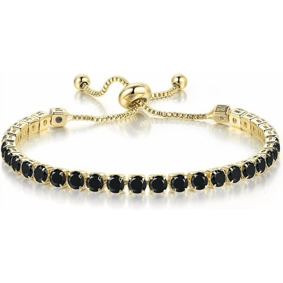 Adjustable Size Women Eternity Cubic Zircon Stackable Chain Bracelet