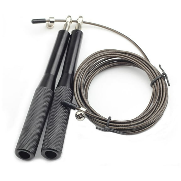 Adjustable Skipping Rapid Jumping Rope Cable, Ideal For Aerobic Exercise, Boxing, Speed Training, Endurance, Mma, And Fitness Gym - Black
