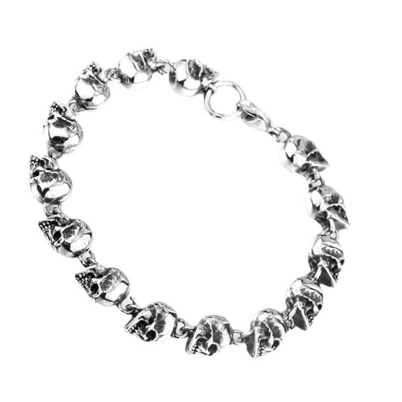 Adjustable Skull Head Bracelet In Sturdy Metal Materialsfor Unique Styles