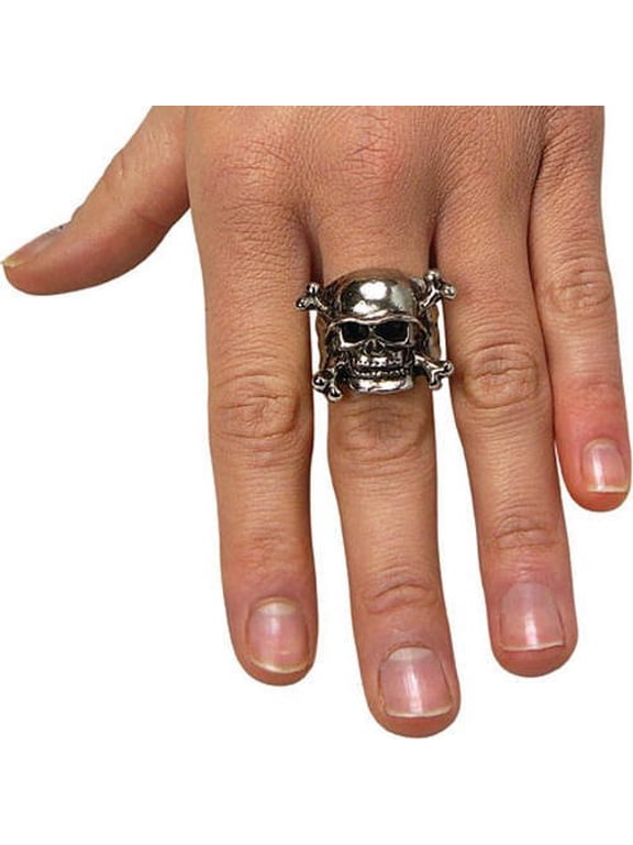 Adjustable Skull Ring with pewter finish