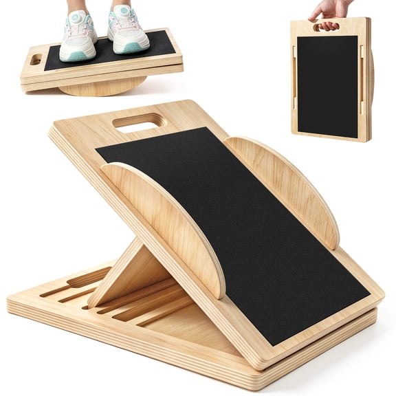 DQQKMM Adjustable Slant Board, 7 Angles 3 Uses Calf Stretch Board, Multifunctional Incline Board for Squat & Ankle Exercise