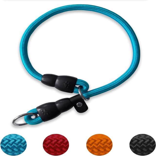 Adjustable Slidable Stopper Black Martingale Training Collar Premium