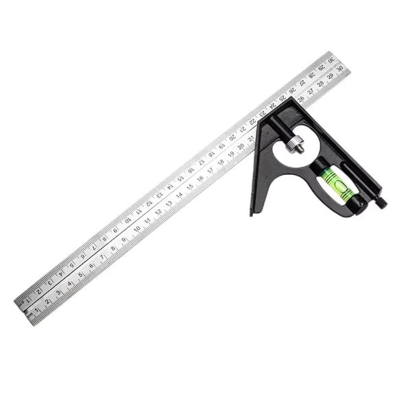 Adjustable Sliding Combination Square Ruler, Metal Ruler Framing Square T Ruler Carpentry Woodworking Measure Tools